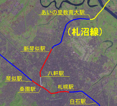 札沼線路線ルート図